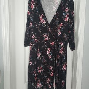 Torrid floral mock wrap dress
